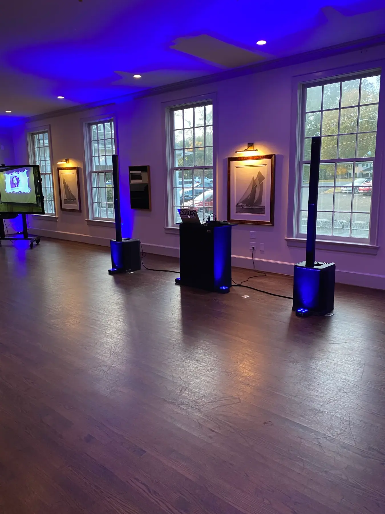 DJ Jay professional sound and uplighting setup for a private celebration